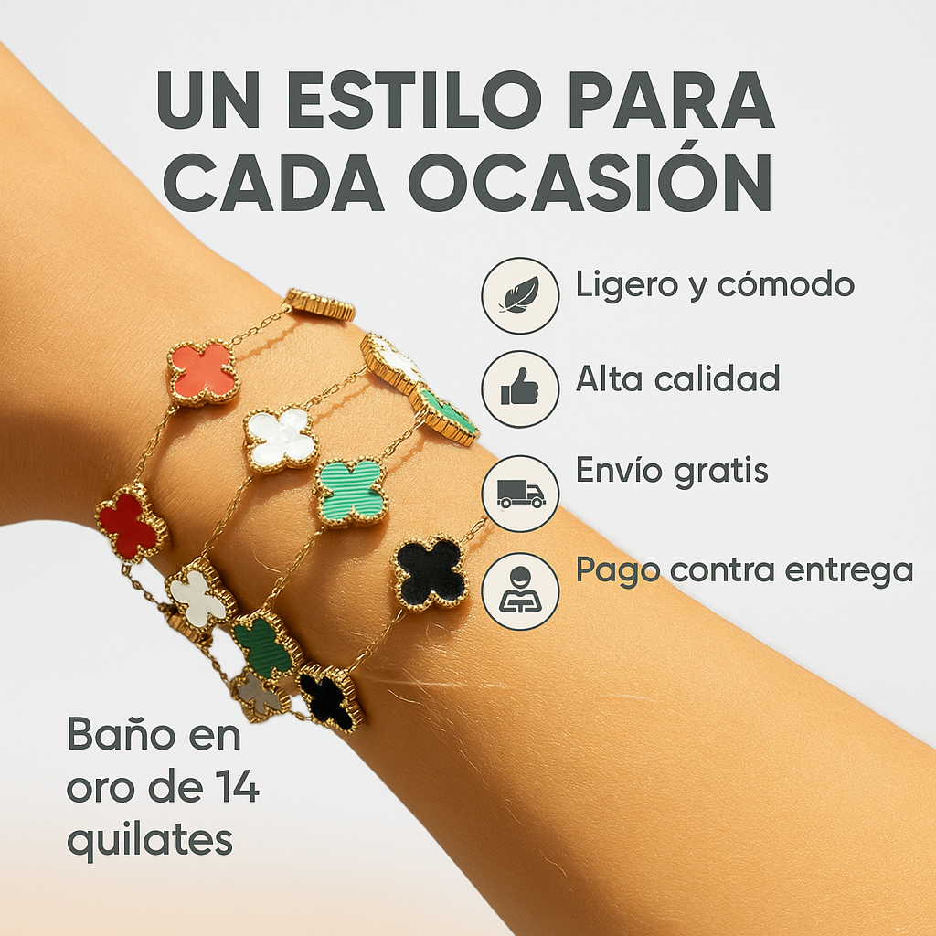 Pulsera Van Cleef Bañada en Oro de 18K + Caja de Regalo