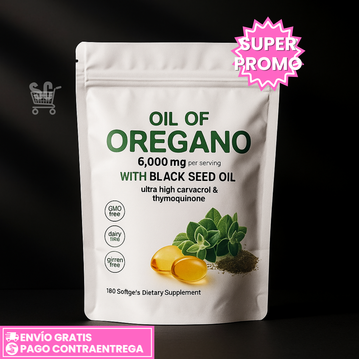 Oil of Oregano™: Cápsulas Vegetales con Orégano y Semilla Negra para Apoyo Inmune y Antioxidante