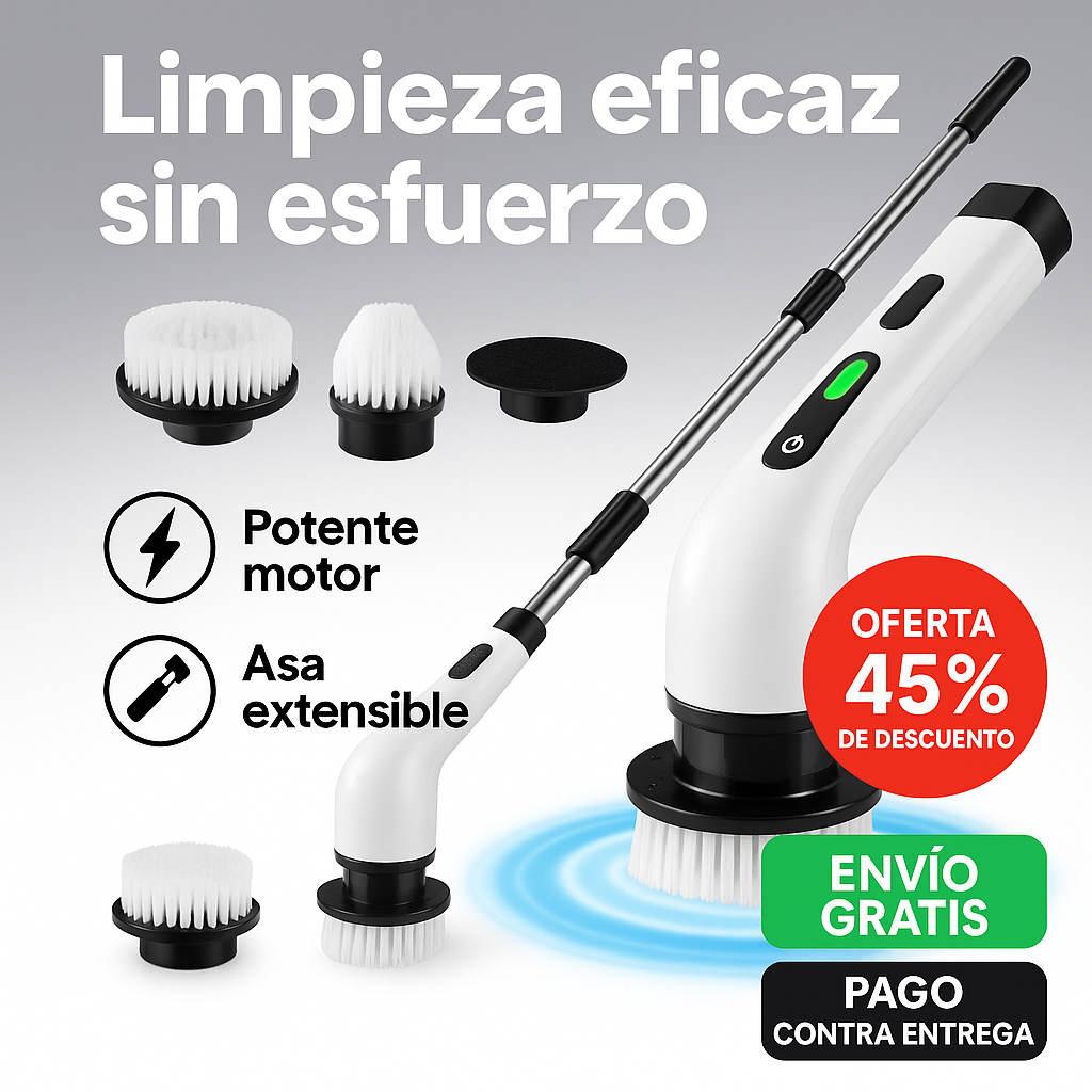 Cepillo 9 en 1 con 45% OFF – ¡Limpieza Fácil y Rápida!