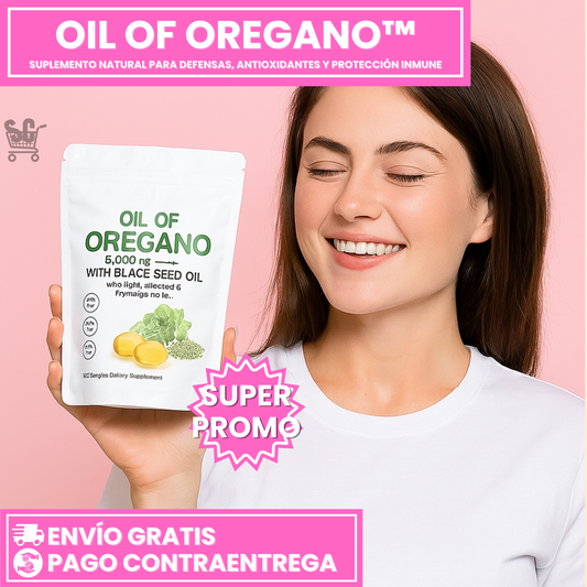 Oil of Oregano™: Cápsulas Vegetales con Orégano y Semilla Negra para Apoyo Inmune y Antioxidante