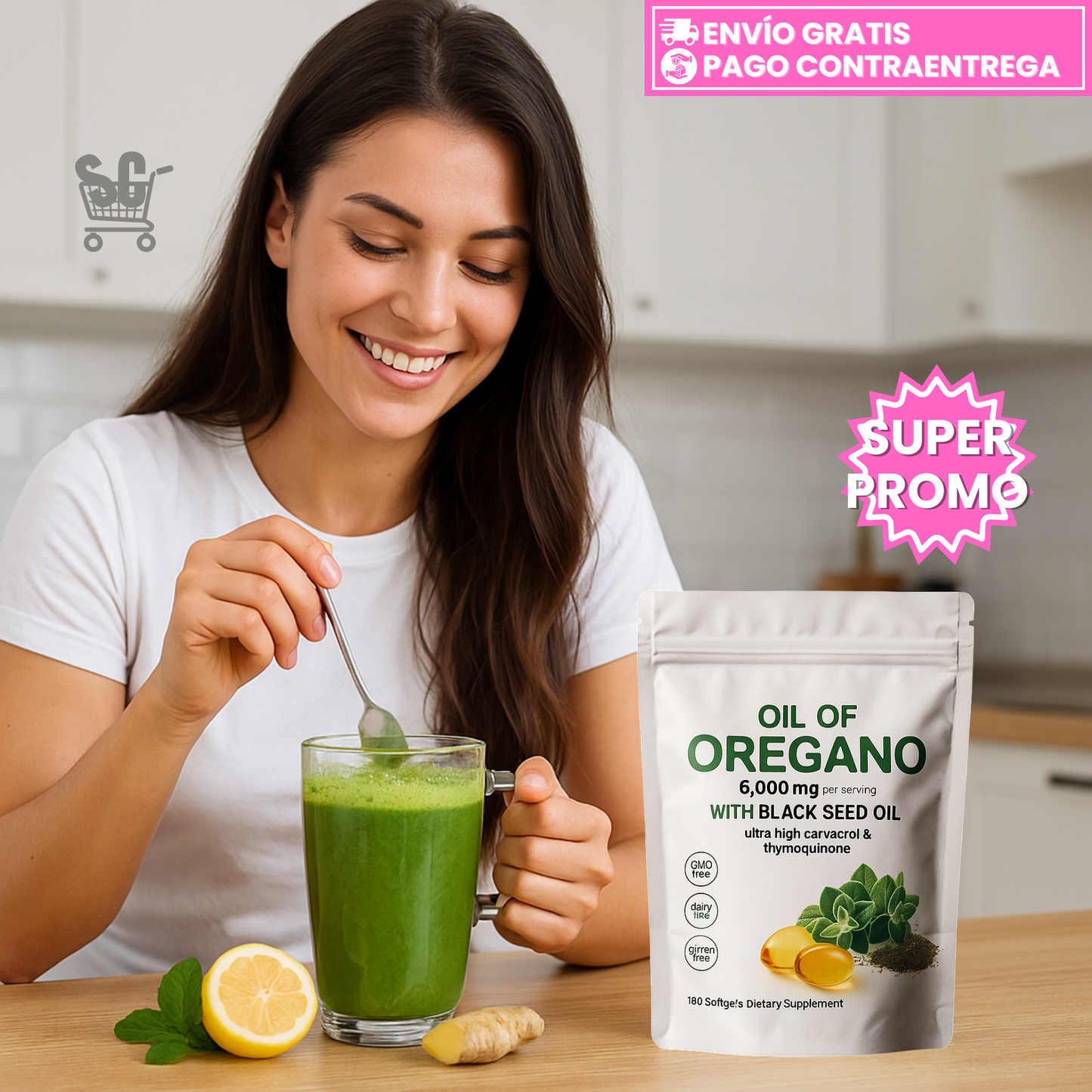 Oil of Oregano™: Cápsulas Vegetales con Orégano y Semilla Negra para Apoyo Inmune y Antioxidante
